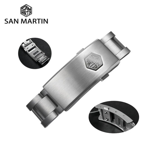 San Martin 316L Satinless Steel Fly Adjustable Watch Clasp For 16mm Bracelet Folding Stretch Durable Easy To Install 걸쇠